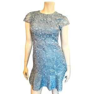 Alice + Olivia Blue Lace Dress -Size 2